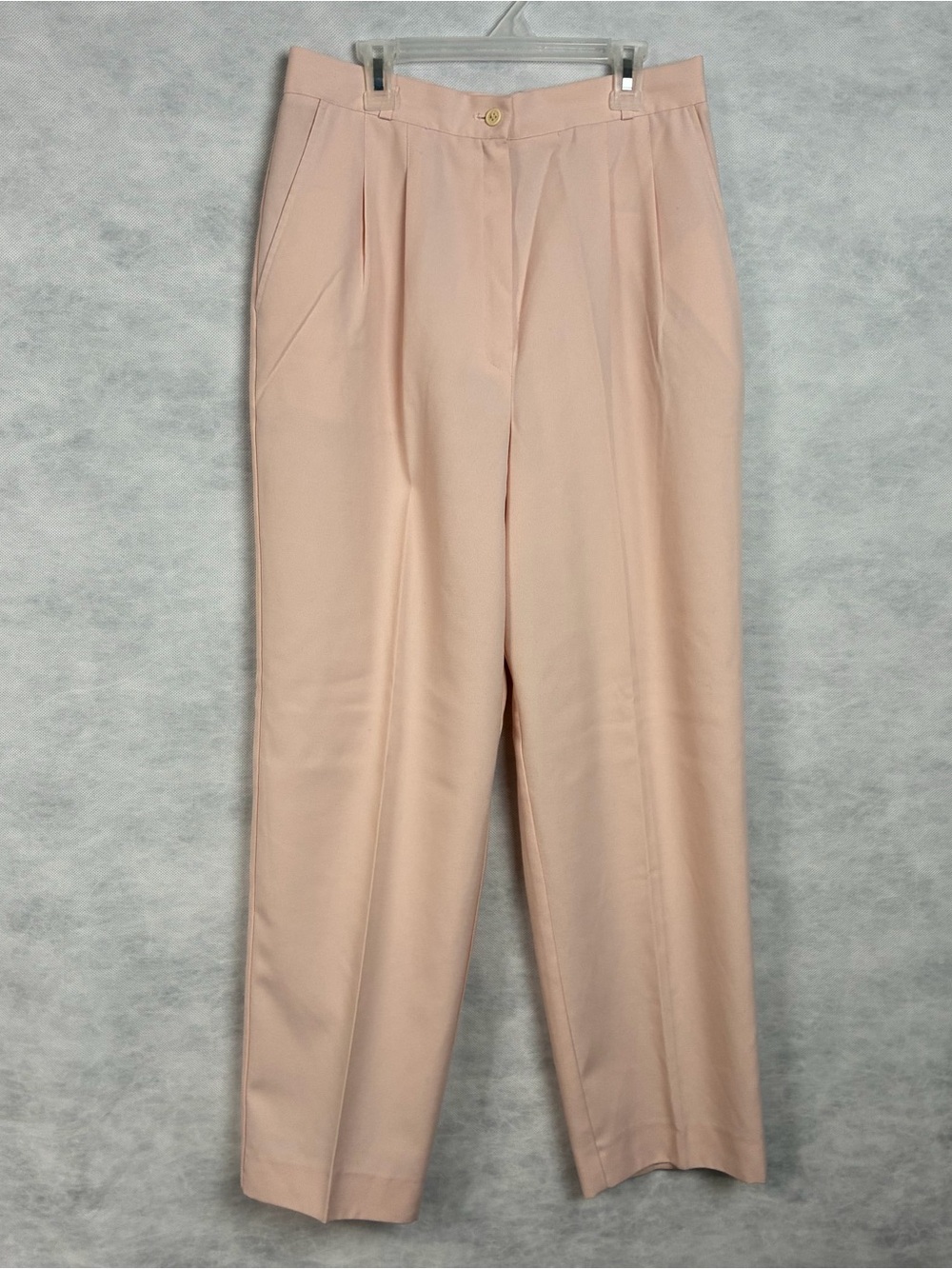 Vtg 70s Counterparts Pleated Dress Pants Womens Sz 14 Pink Hi Rise Straight Leg